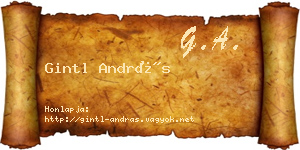 Gintl András névjegykártya